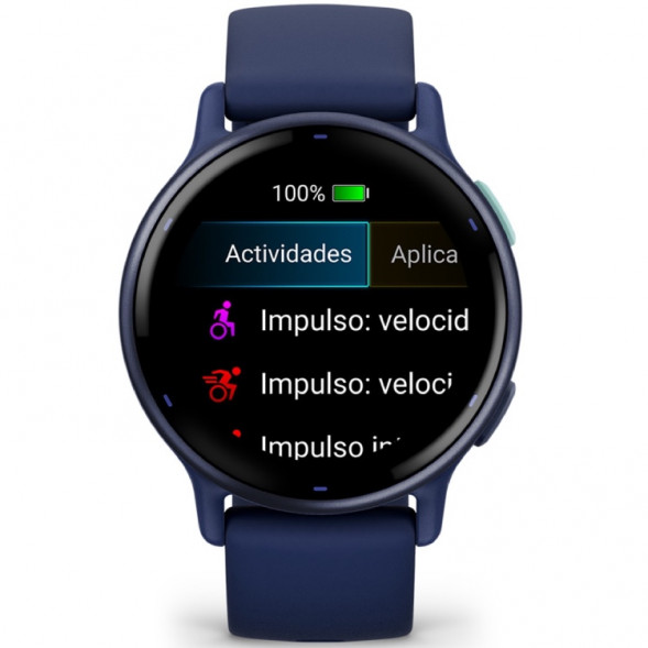 Умные часы Garmin Vivoactive 5, синие с металлически-синим безелем и силиконовым ремешком 010-02862-12 в Тольятти