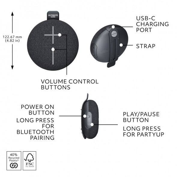 Портативная колонка Ultimate Ears MINIROLL, черный в Тольятти