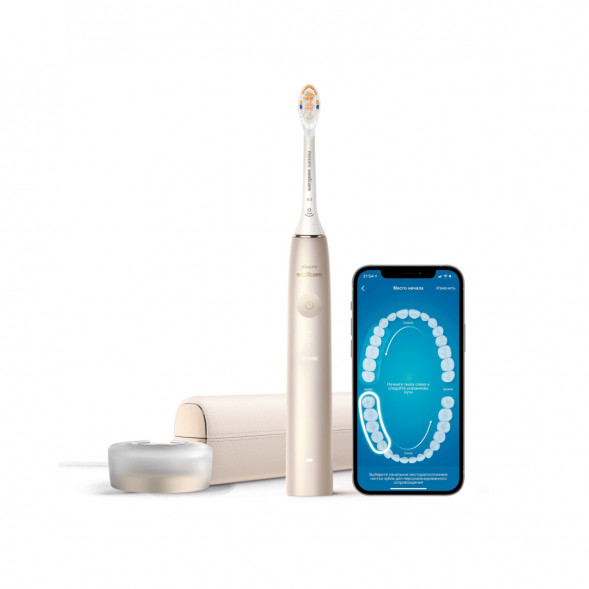 Звуковая зубная щетка Philips Sonicare 9900 Prestige HX9992, золотистое шампанское в Тольятти
