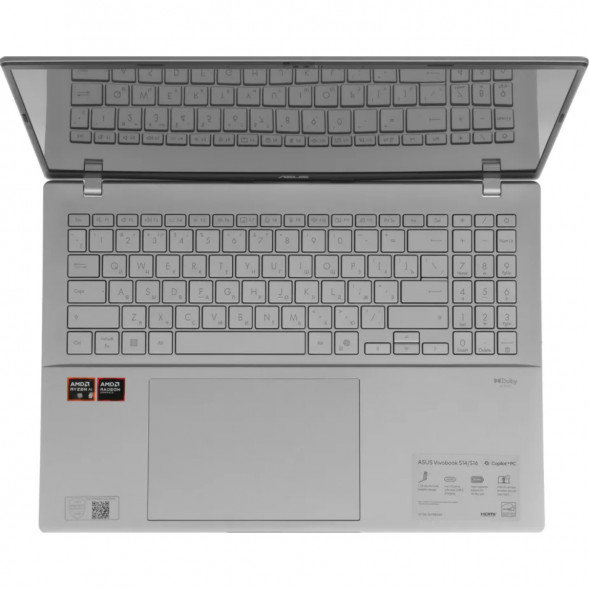Ноутбук ASUS VivoBook S16 M3607KA-SH131 (16&amp;quot;, OLED, AMD Ryzen AI 5 330 2ГГц, 4 ядра, 16ГБ DDR5, 512ГБ SSD, AMD Radeon 820M, без ОС), серебристый в Тольятти