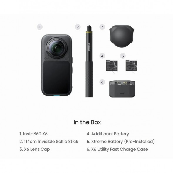 Экшн-камера Insta360 X6 Essentials Bundle, Black в Тольятти