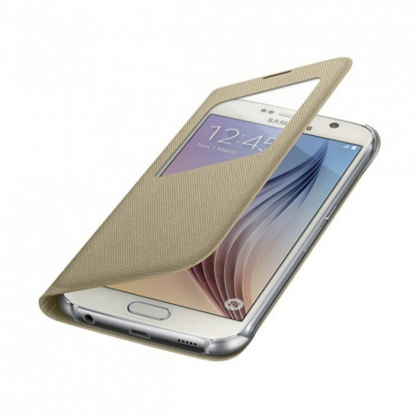 Чехол для Samsung Galaxy S6 S-View Cover (EF-CG920BFE), Gold в Тольятти