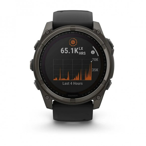 Умные часы Garmin Fenix 8, 51 мм, Solar, Sapphire Carbon Gray DLC Titanium with Black/Pebble Gray Silicone 010-02907-10 в Тольятти