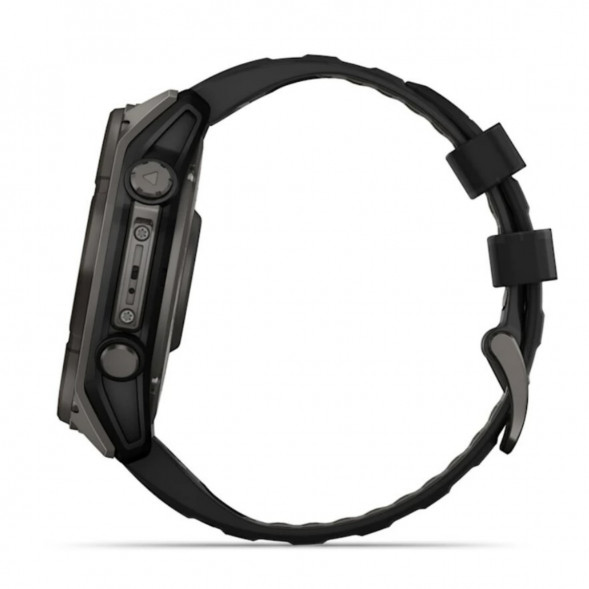 Умные часы Garmin Fenix 8, 51 мм, Solar, Sapphire Carbon Gray DLC Titanium with Black/Pebble Gray Silicone 010-02907-10 в Тольятти