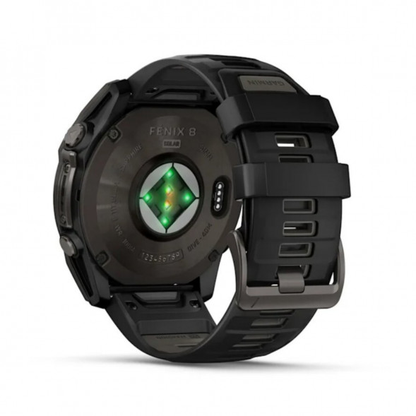 Умные часы Garmin Fenix 8, 51 мм, Solar, Sapphire Carbon Gray DLC Titanium with Black/Pebble Gray Silicone 010-02907-10 в Тольятти