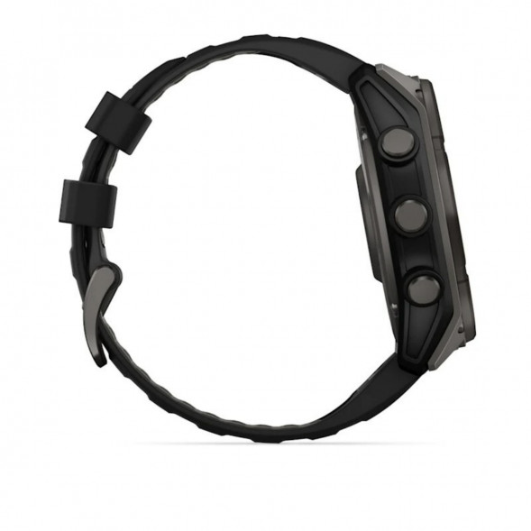 Умные часы Garmin Fenix 8, 51 мм, Solar, Sapphire Carbon Gray DLC Titanium with Black/Pebble Gray Silicone 010-02907-10 в Тольятти