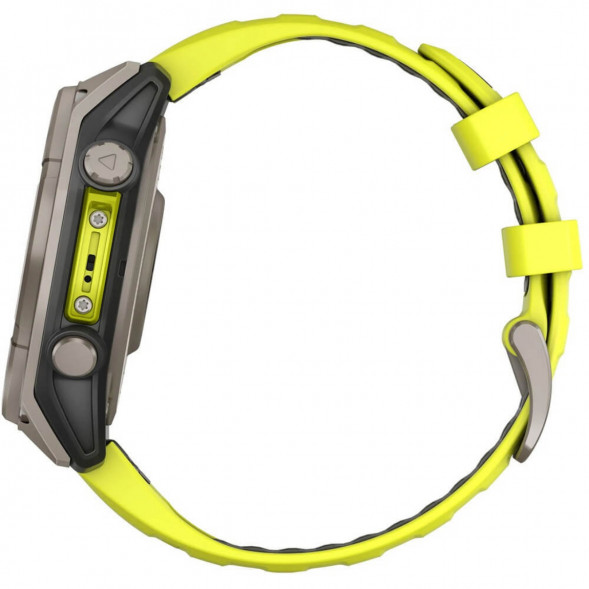 Умные часы Garmin Fenix 8, 51 мм, Solar, Sapphire Titanium with AMP Yellow/Graphite Silicone Band 010-02907-20 в Тольятти
