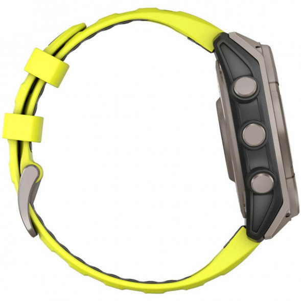 Умные часы Garmin Fenix 8, 51 мм, Solar, Sapphire Titanium with AMP Yellow/Graphite Silicone Band 010-02907-20 в Тольятти