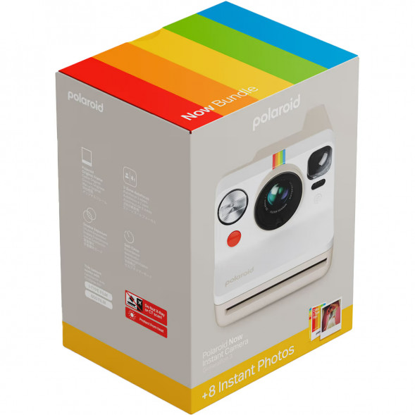 Фотоаппарат моментальной печати Polaroid Now Generation 3 + 8 цветных картриджей, белый в Тольятти