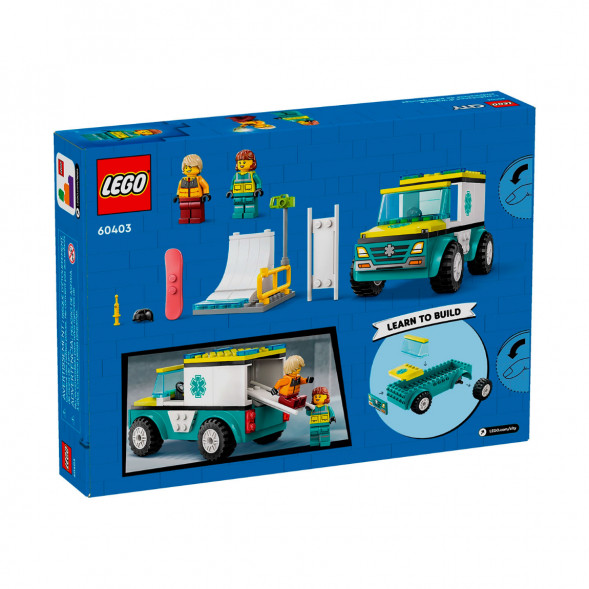 Конструктор LEGO City 60403 Скорая помощь и сноубордист в Тольятти