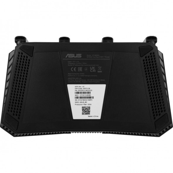 Wi-Fi роутер ASUS RT-BE58U, Wi-Fi 7, BE3600, 2.4/5ГГц, 4 LAN, черный в Тольятти