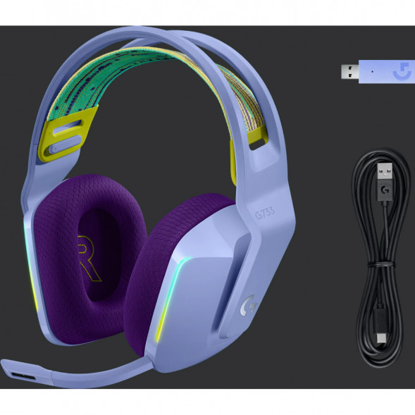 Игровая гарнитура Logitech G733 RGB Lightspeed Wireless, сиреневый в Тольятти