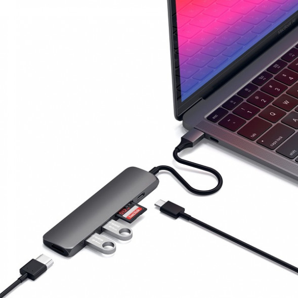 USB-C адаптер Satechi Type-C Slim Multiport Adapter V2 (ST-SCMA2M) в Тольятти